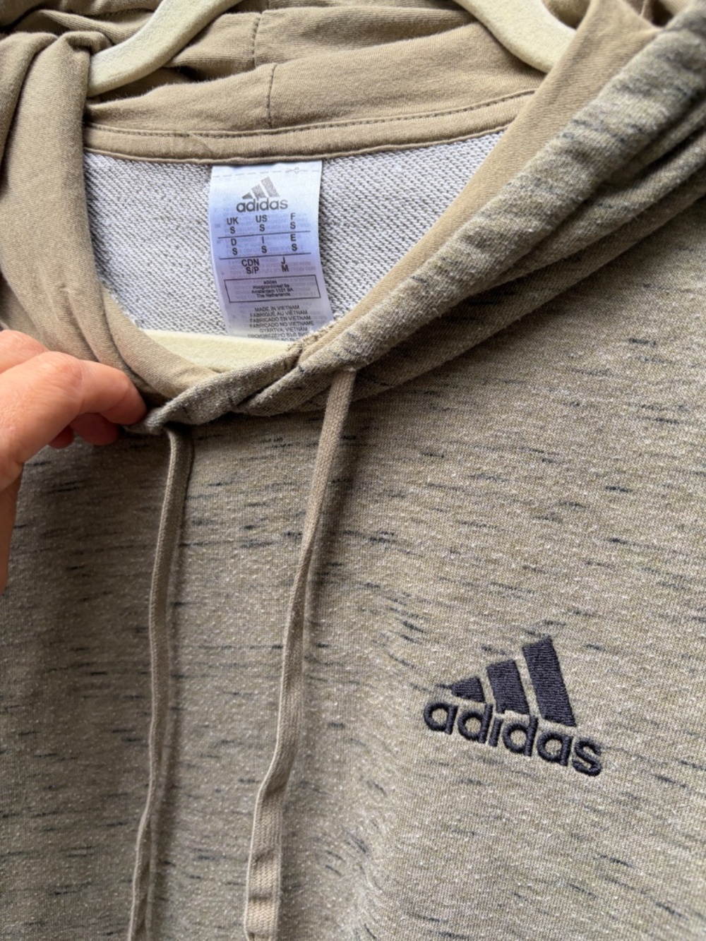 Adidas Tee Hoodie Small khaki